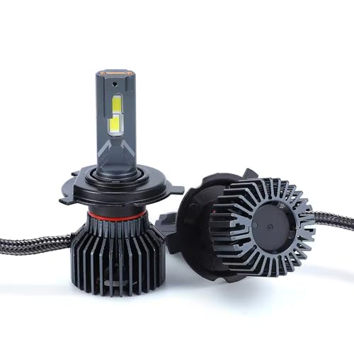 Audio Wheels Grey H4/H19–160W LED Headlight Bulbs Super Bright, 16,000 Lumens, 6000K Cool White for Quick Installation. - Image 2