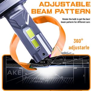 Audio Wheels Grey H4/H19–160W LED Headlight Bulbs Super Bright, 16,000 Lumens, 6000K Cool White for Quick Installation. - Image 4