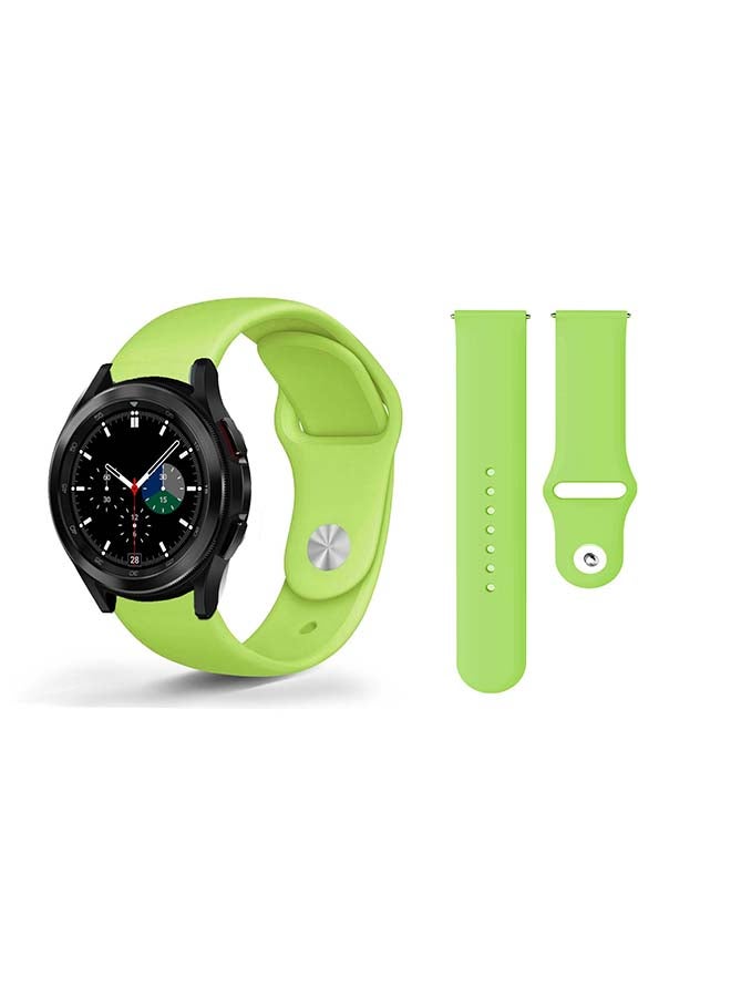 Perfii Solid Silicon Replacement Band For Samsung Galaxy Watch4 42/46mm Green - Image 1