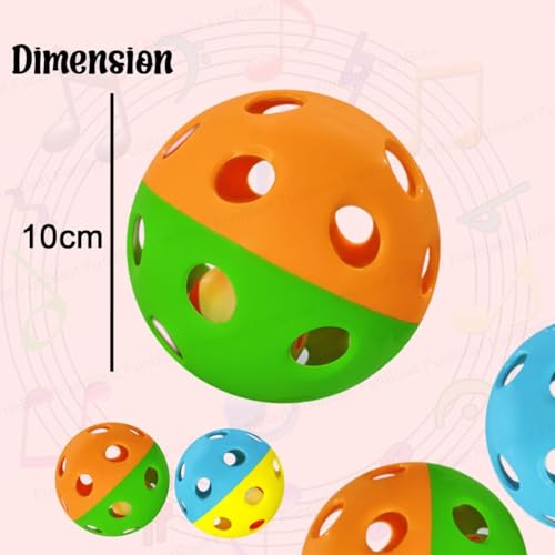 FunFive Baby Rattles Ringing Balls - Pack of 2 Pcs Rattle Ball for Babies, Balls for Babies, Sound Toys for Baby & Toddlers, Early Development Toys for Children (Multicolor) - Image 2