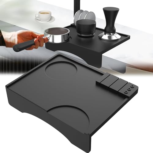 MTROYALDIA Coffee Tamper Tool, Silicone Rubber Espresso Tamping Mat, Double Hole Corner Edge Practical Stand Tamp Station 63MM to Protect Your Worktop for Espresso Baristas Powder Maker - Image 1