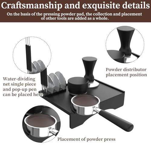 MTROYALDIA Coffee Tamper Tool, Silicone Rubber Espresso Tamping Mat, Double Hole Corner Edge Practical Stand Tamp Station 63MM to Protect Your Worktop for Espresso Baristas Powder Maker - Image 4