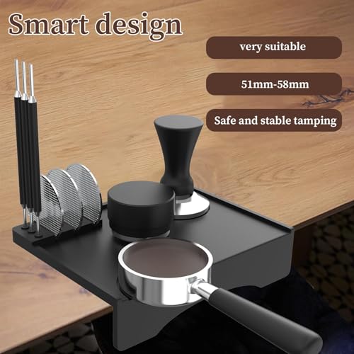 MTROYALDIA Coffee Tamper Tool, Silicone Rubber Espresso Tamping Mat, Double Hole Corner Edge Practical Stand Tamp Station 63MM to Protect Your Worktop for Espresso Baristas Powder Maker - Image 3