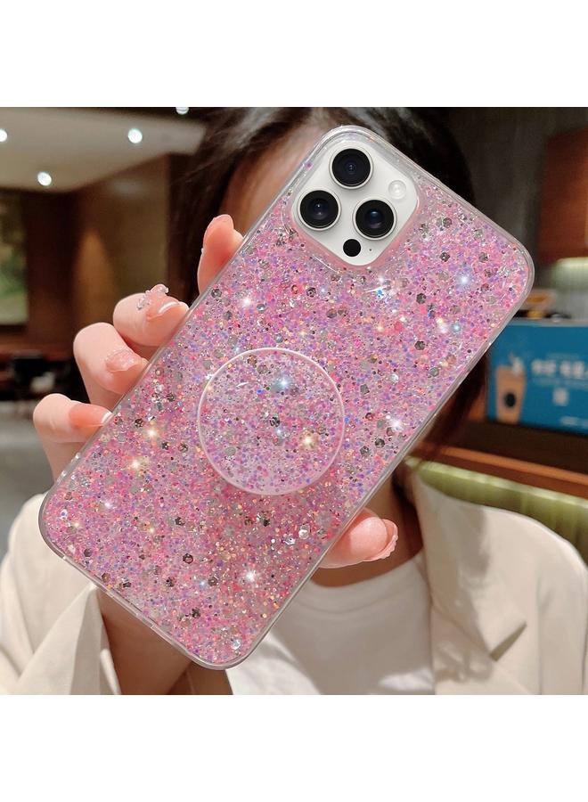 S-TOP Case For iPhone 13 Pro Starry Sequin Round Stand Epoxy TPU Phone Case - Image 1