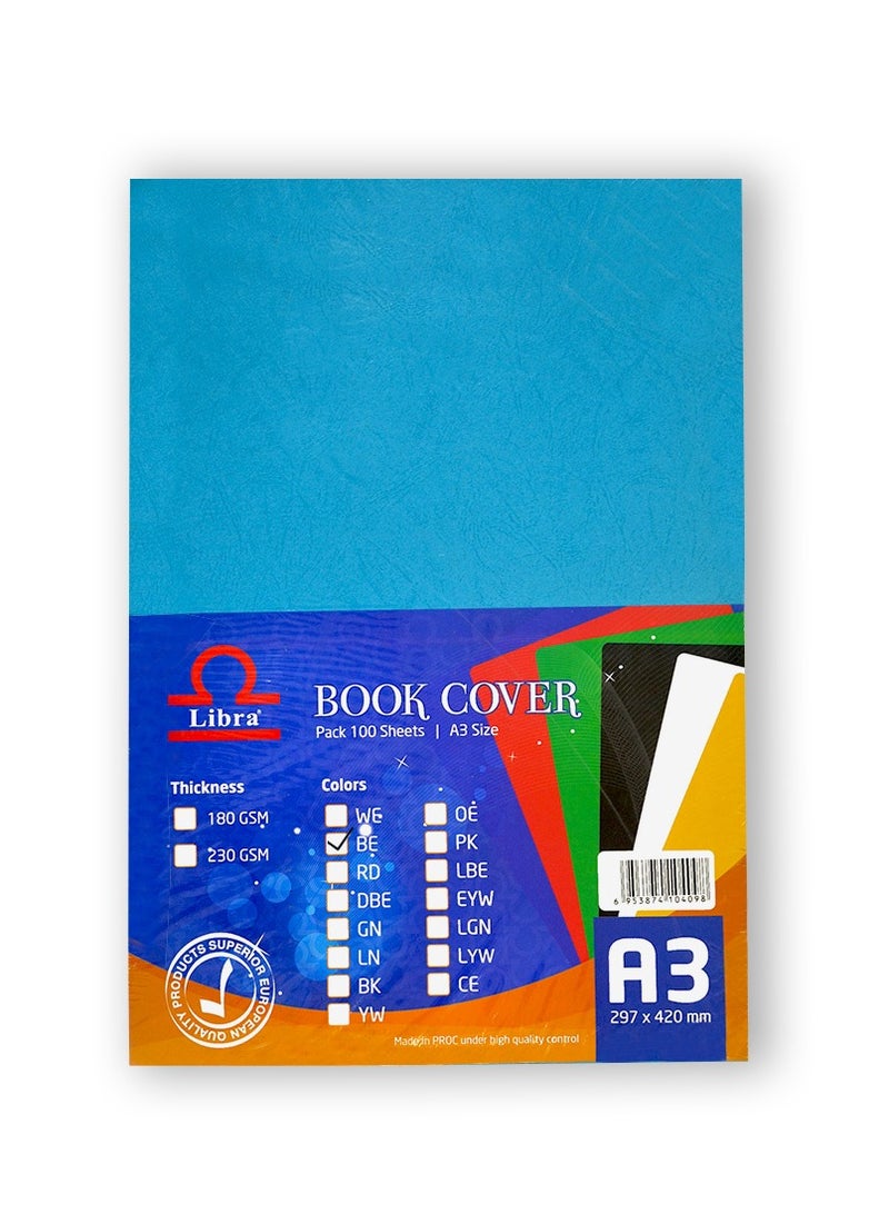 Libra Embossed Leather Board A3 230gsm Blue 100 SHEETS - Image 1