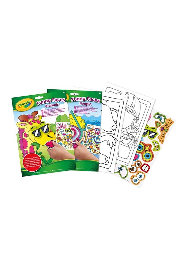 Crayola Funny Faces People Colouring & Sticker Book - Characters May Vary - Image 1