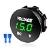 FSTURIOS DC 12V 24 V Voltmeter Gauge Car LED Digital Display Round Panel Voltage Gauge Meter Waterproof Mini Volt Tester Battery Monitor Indicator for Car Truck Marine Boat Green - Image 2