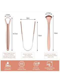 Hihonor Tongue Scraper(3 Pack),Tongue Cleaning Tool,Care Tools With Travel Case,Stainless Steel Tongue Cleaners For Oral Hygiene Fresh Breath And Reduce Bad Breath Reusable Care Scraper For Adults  - Image 3