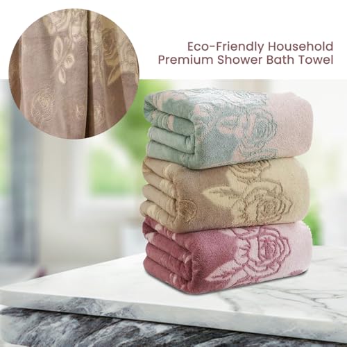 MAXOSHINE Extra Large Size Towels for Bath-Super Soft Jumbo Bath Towels with Hanging Loop-Highly Absorbent Quick Drying Bathing Towel for Men & Women-90x170 cm - Image 3