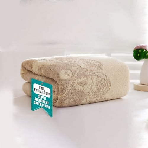 MAXOSHINE Extra Large Size Towels for Bath-Super Soft Jumbo Bath Towels with Hanging Loop-Highly Absorbent Quick Drying Bathing Towel for Men & Women-90x170 cm - Image 1