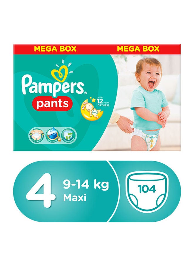 Pampers Maxi Diapers, Mega Box, Size 4 (9-14 Kg), 104 Count - Image 1