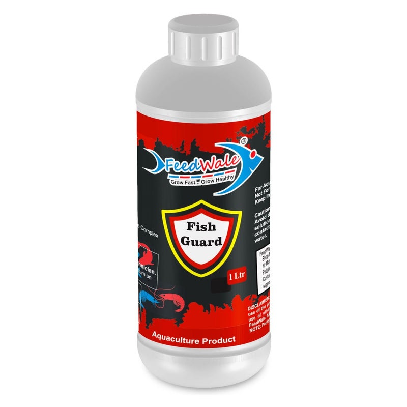 FeedWale Fish Guard 1 Litre Cures Fungal and Bacterial Infection for Fishes in Ponds & BioFloc Aquaculture Water Treatment - Image 1