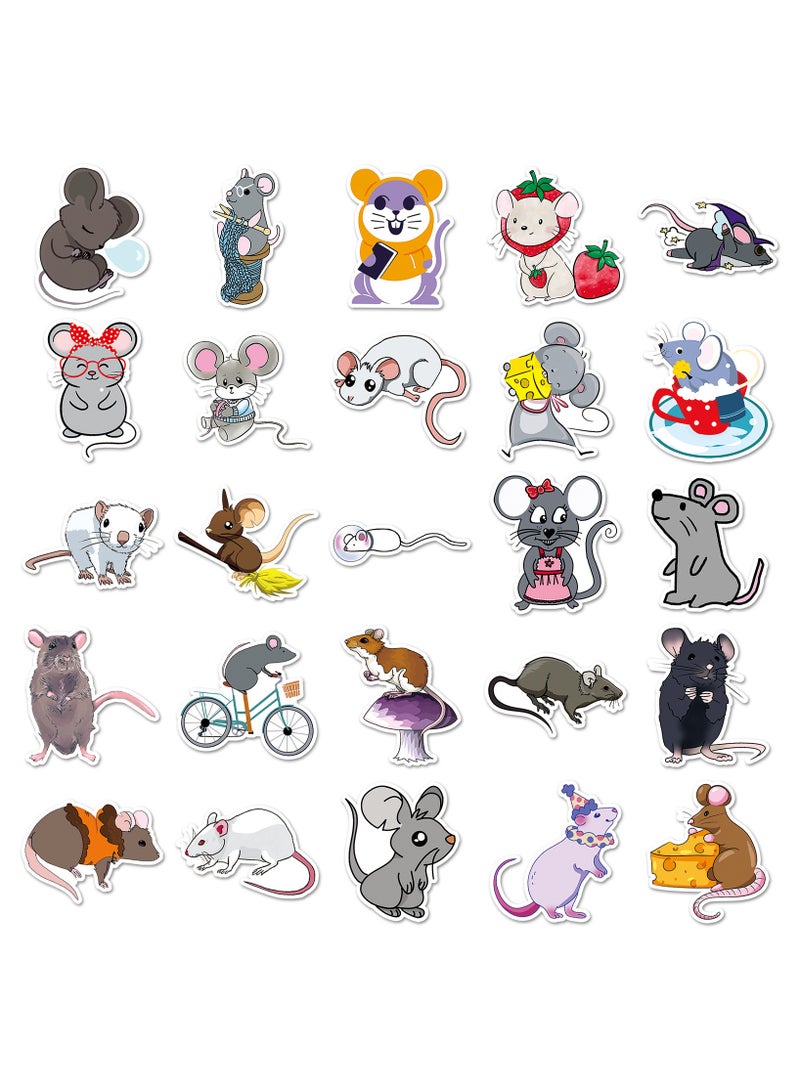 Rats Stickers 50 Pcs Vinyl Cute animals Sticker for Water Bottle Scrapbook Laptop Bumper Cars Bike Guitar Notebook Skateboard Luggage Waterproof Cartoon Mouse Decals for Adults Kids Teens - Image 2