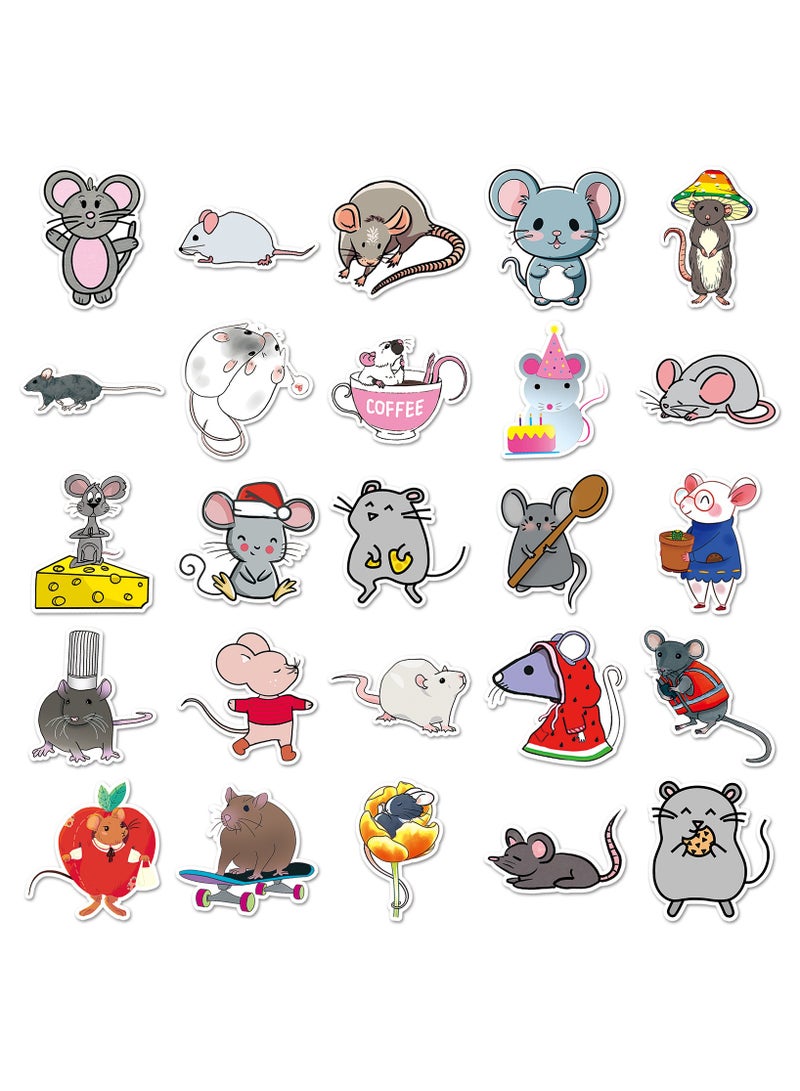 Rats Stickers 50 Pcs Vinyl Cute animals Sticker for Water Bottle Scrapbook Laptop Bumper Cars Bike Guitar Notebook Skateboard Luggage Waterproof Cartoon Mouse Decals for Adults Kids Teens - Image 3