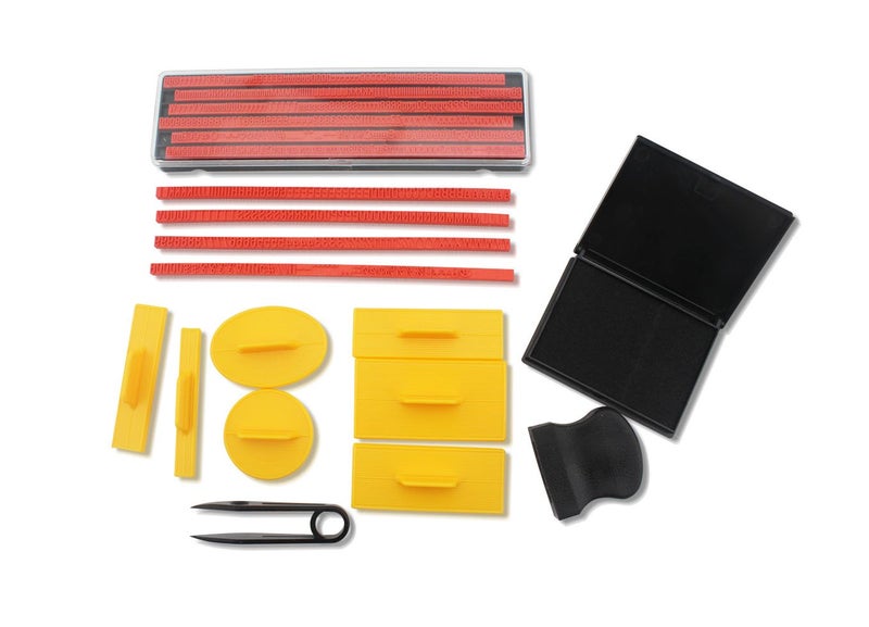 Finex DIY Rubber Stamp Printing Kit - Easy to use D.I.Y. Create Your Own Stamps Set for Business Craft Hobby School Blue Ink Pad Color - Image 4