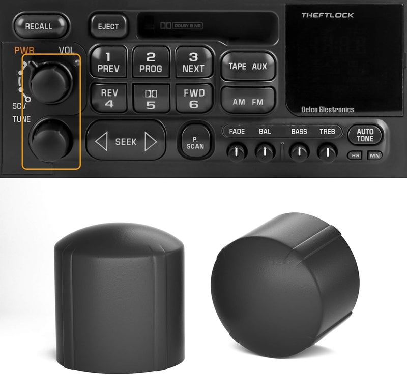 RDBS 2 PCS Stereo Radio Volume Control Knobs Kit OEM Replacement for GMC Cadillac Chevrolet - Image 1