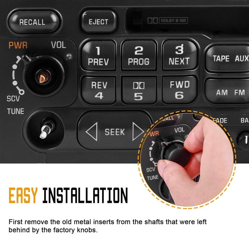 RDBS 2 PCS Stereo Radio Volume Control Knobs Kit OEM Replacement for GMC Cadillac Chevrolet - Image 4
