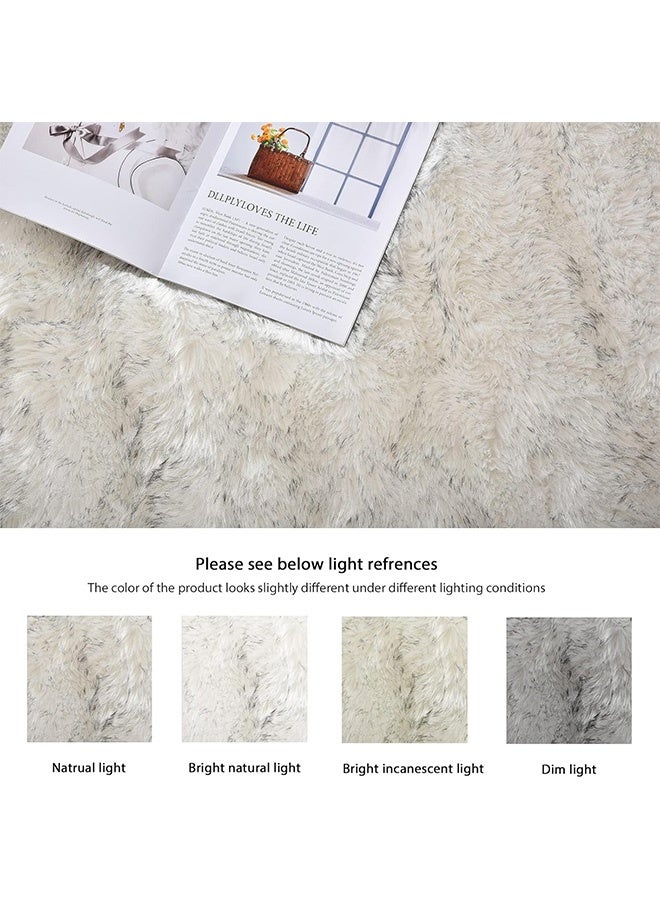 JCB CHIC Fluffy Runner Rugs for Bedroom Living Room Soft Shag Rug 60x90cm , Beige Plush Carpet Non Slip for Nursery Dorm, Fuzzy Bedside Rug for Kids Boys Room Home Decor - Image 5