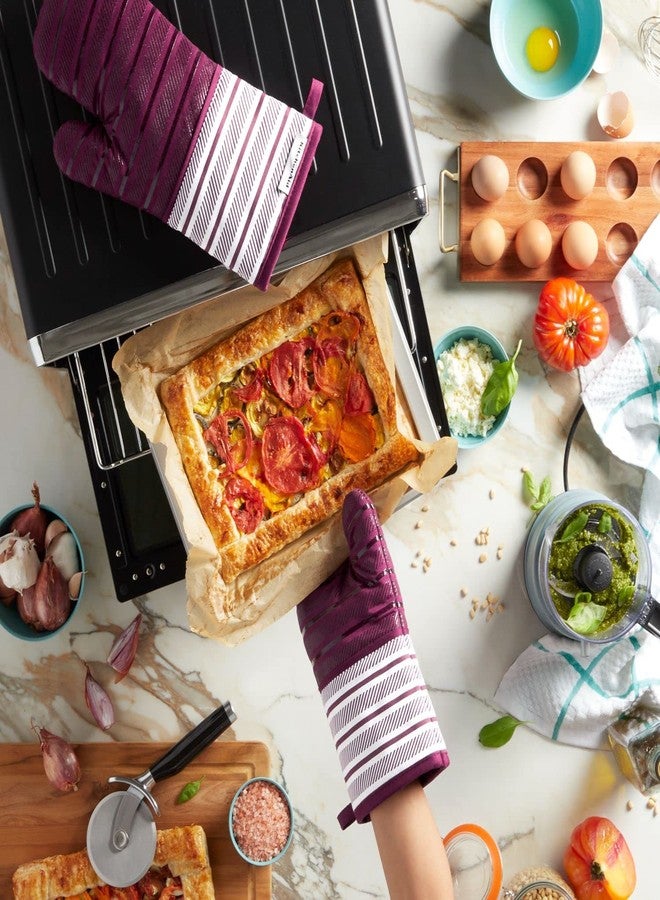 KitchenAid Albany Oven Mitt 2-Pack Set, Beet, 7"x13" - Image 5