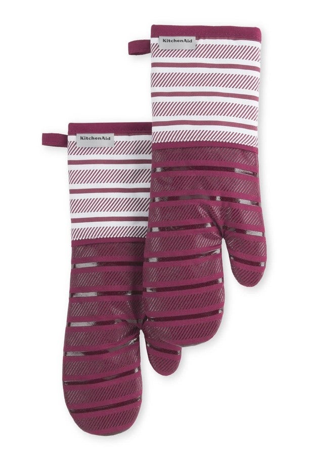 KitchenAid Albany Oven Mitt 2-Pack Set, Beet, 7"x13" - Image 1