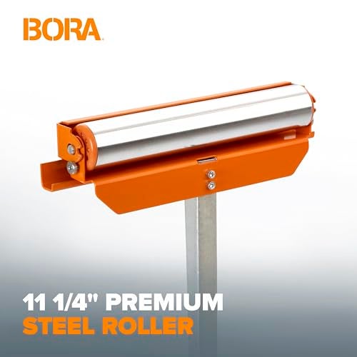 BORA Portamate PM-5090 Adjustable Pedestal Feed Roller Support with 11-1/4" Ball Bearing Steel Roller - Image 5