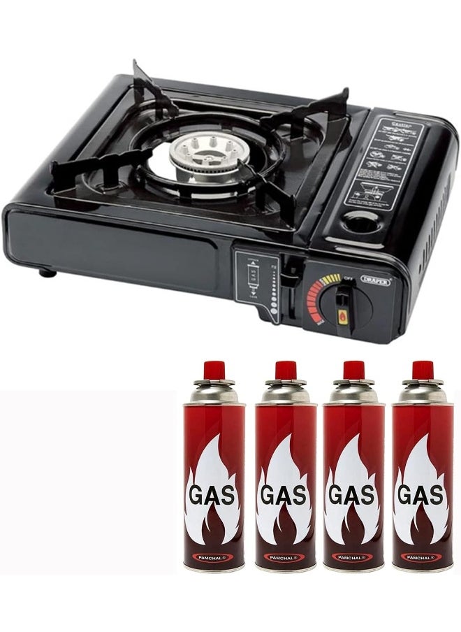 GO2CAMPS Camping Stove-Portable Butane Gas Camping Stove With Four Cartridges And Compo Pack  - Image 1