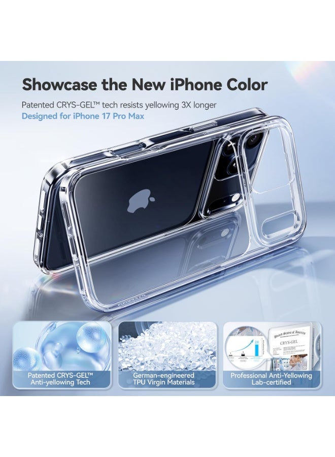 جراب iPhone 17 Pro Max شفاف كريستالي مضاد للصفرة لهاتف iPhone 17 Pro Max مضاد للخدش والسقوط جراب شفاف رفيع لهاتف iPhone 17 Pro Max مقاس 6.9 بوصة - Image 3