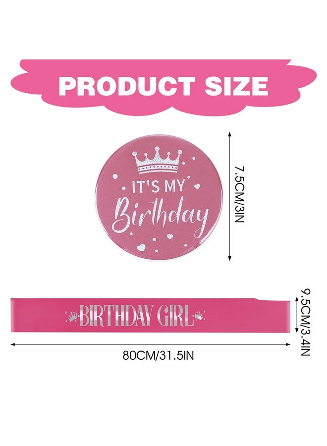 Grevosea Birthday Girl Sash Birthday Sash Birthday Badge Birthday Girl Decorations Set Includes Birthday Girl Sash And Its My Birthday Badge For Kids Girl Birthday Party Decoration - Image 3