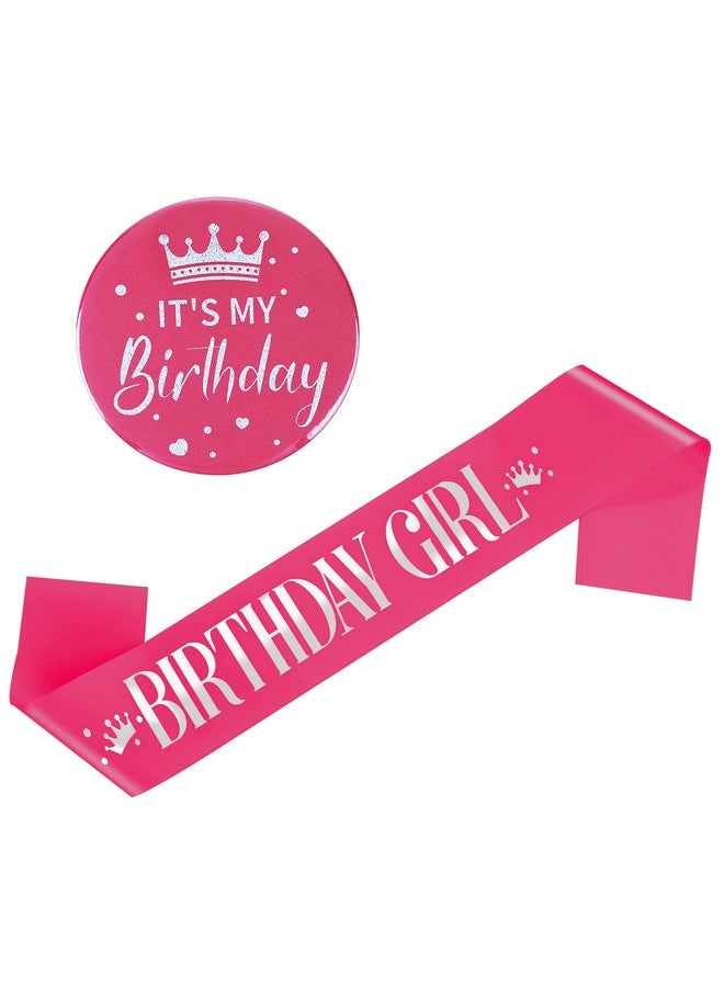 Grevosea Birthday Girl Sash Birthday Sash Birthday Badge Birthday Girl Decorations Set Includes Birthday Girl Sash And Its My Birthday Badge For Kids Girl Birthday Party Decoration - Image 2