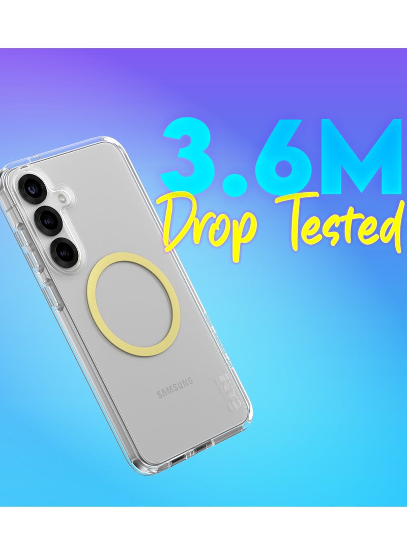 PanzerGlass حافظة قتال حضري من CARE بواسطة PanzerGlass لهاتف Samsung Galaxy S25 Plus متوافقة مع الشحن اللاسلكي Qi، ضمان مضاد للاصفرار لمدة سنة، حافظة Galaxy S25 Plus، شفافة-شاردونيه - Image 5