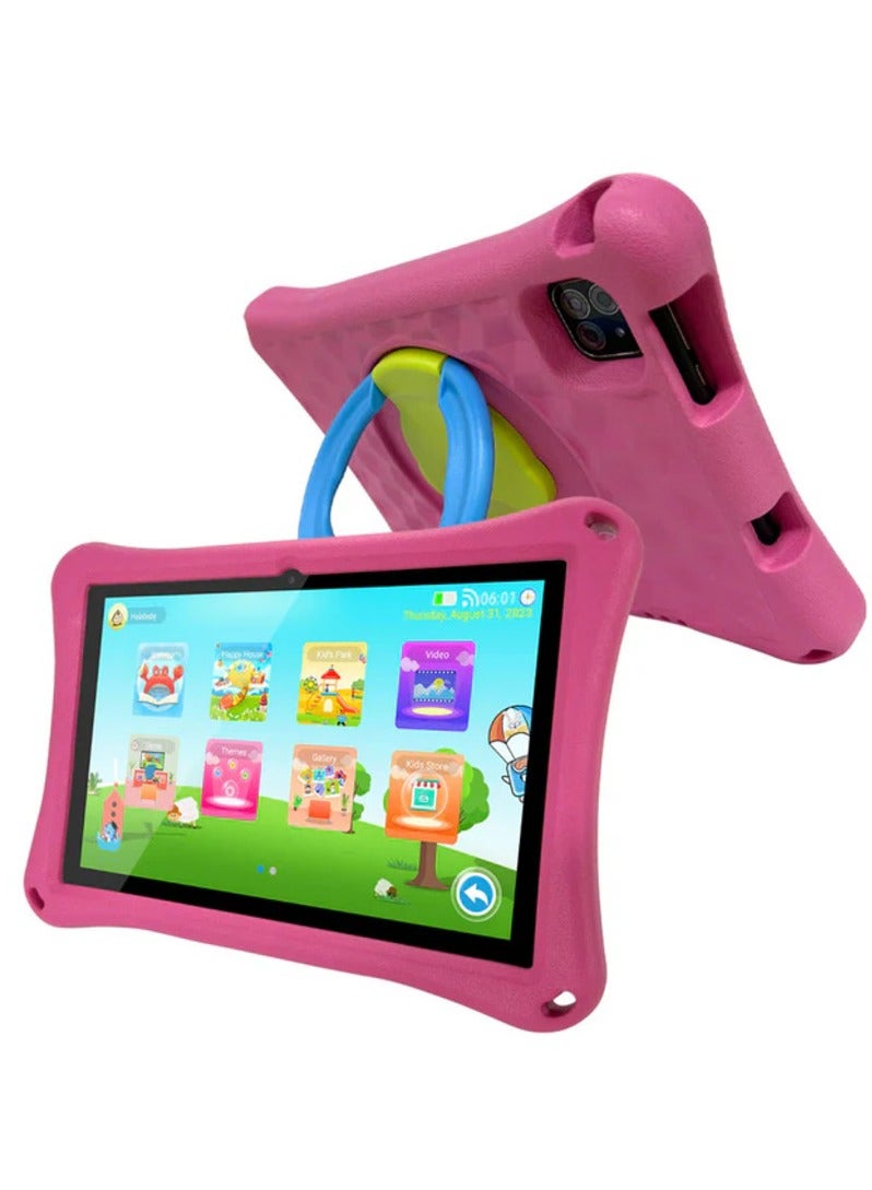 Oteeto K10 Kid's 5G WI-FI Android Tablet 8-Inch Display, 8GB RAM, 256GB Storage, 6000mAh Battery,8MP Front+13 MP Rear Camera , Children Watch - (Gray+Pink)