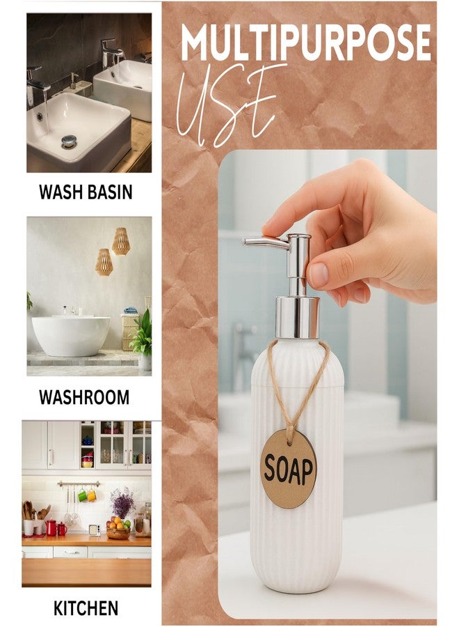 Haristar Liquid Soap Dispenser|Sanitizer Dispenser, Lotion, Shampoo Dispenser | Handwash Bottle for Kitchen | Soap Dispenser for Wash Basin | 300 MLL (Granite White, Pack of 1) - Image 4