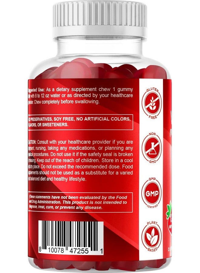 فيتاماتيك حلوى فيتاماتيك جيلاتينية خالية من السكر بفيتامين أ ٢٥٠٠٠ وحدة دولية (ريتينيل بالميتات) - بنكهة الفراولة الطبيعية - ١٢٠ حلوى جيلاتينية غنية بالبكتين (زجاجة واحدة) - Image 5