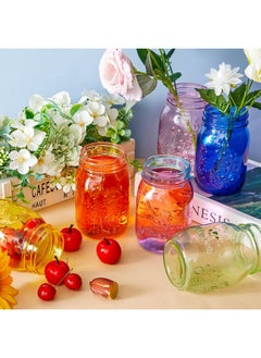 Tessco Tessco 12 Pcs 16 oz Colored Mason Jars with Lids Glass Pint Canning Containers Regular Mouth Kitchen Canisters for Food Storage, Christmas DIY Crafts, NOT Allowed Dishwasher(Fresh Colors)  - Image 4