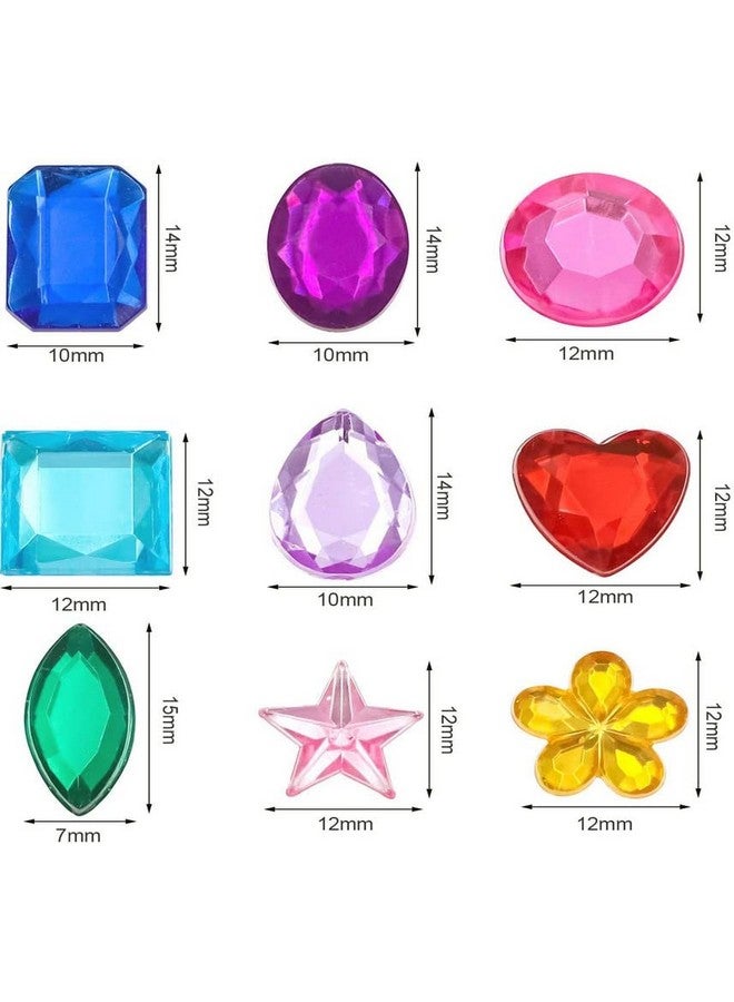 DIY Crafts 70 Pcs, Random Color, Gems Jewels Acrylic Flatback Rhinestones Gemstone for Arts and Crafts Jewels, Shapes, 10-15mm (70 Pcs, Random Color) - Image 2