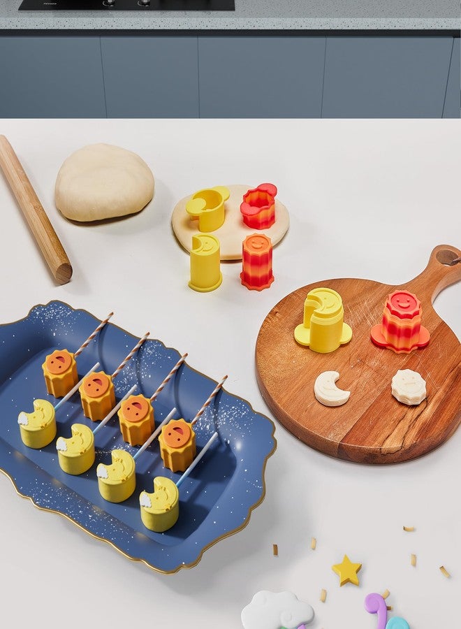 AENTGIU Cake Pop Cutter and Pusher Set, 2 Shapes Cake Pop Molds with Sun & Moon Design, Celestial Theme Cakepop Mold Shapes Press Tools for Baking, DIY, Cupcake & Cookie - Image 4