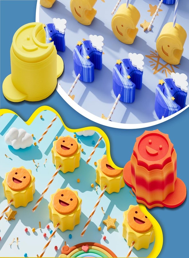 AENTGIU Cake Pop Cutter and Pusher Set, 2 Shapes Cake Pop Molds with Sun & Moon Design, Celestial Theme Cakepop Mold Shapes Press Tools for Baking, DIY, Cupcake & Cookie - Image 3