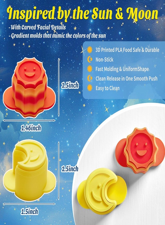 AENTGIU Cake Pop Cutter and Pusher Set, 2 Shapes Cake Pop Molds with Sun & Moon Design, Celestial Theme Cakepop Mold Shapes Press Tools for Baking, DIY, Cupcake & Cookie - Image 2