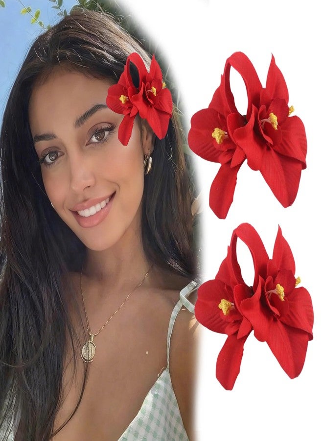 BOBOAR Flower Hair Clips Pins Accessories for Women,Hawaiian Tropical Floral Flower Hawaiian Hair Clips - Image 1