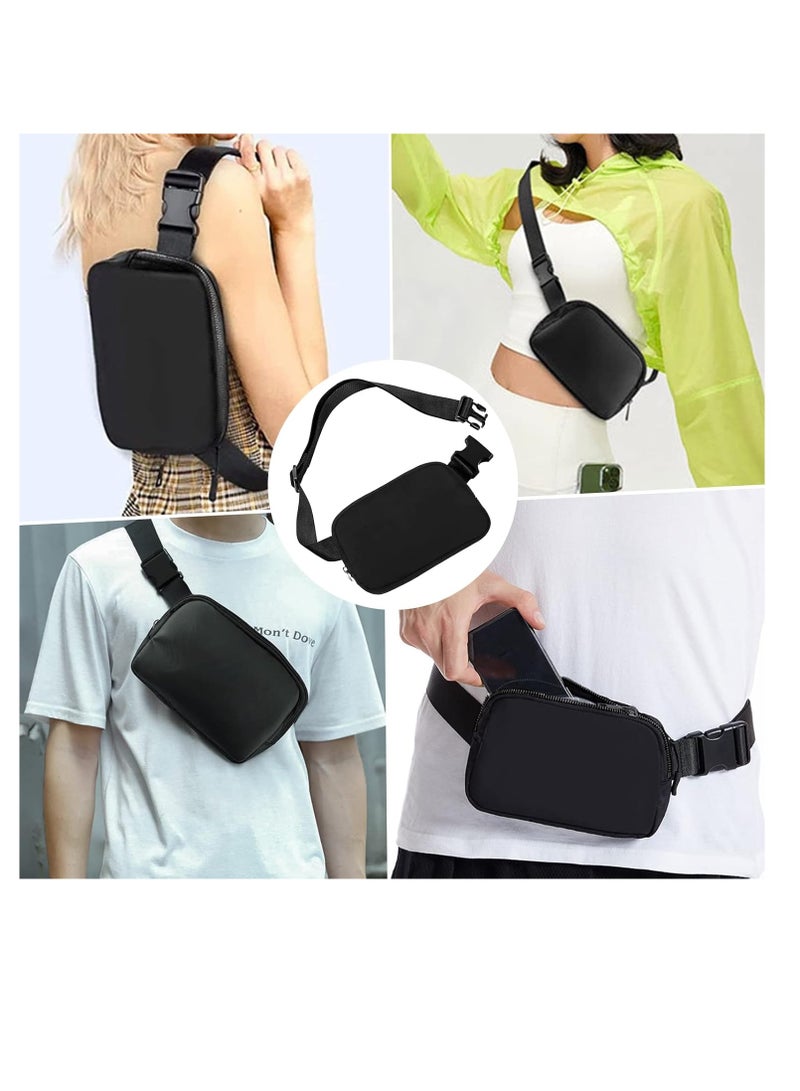 Belt Bag Fanny Pack Crossbody Bag for Women Men, Small Waist Pack for Running, Mini Waist Pouch Waist Bag with Adjustable Strap for Walking Hiking Workout Sports Casual Travel (Black)  - Image 1
