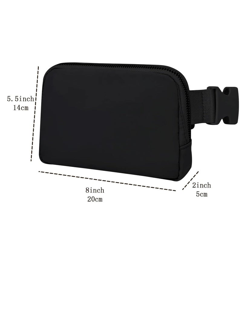 Belt Bag Fanny Pack Crossbody Bag for Women Men, Small Waist Pack for Running, Mini Waist Pouch Waist Bag with Adjustable Strap for Walking Hiking Workout Sports Casual Travel (Black)  - Image 2