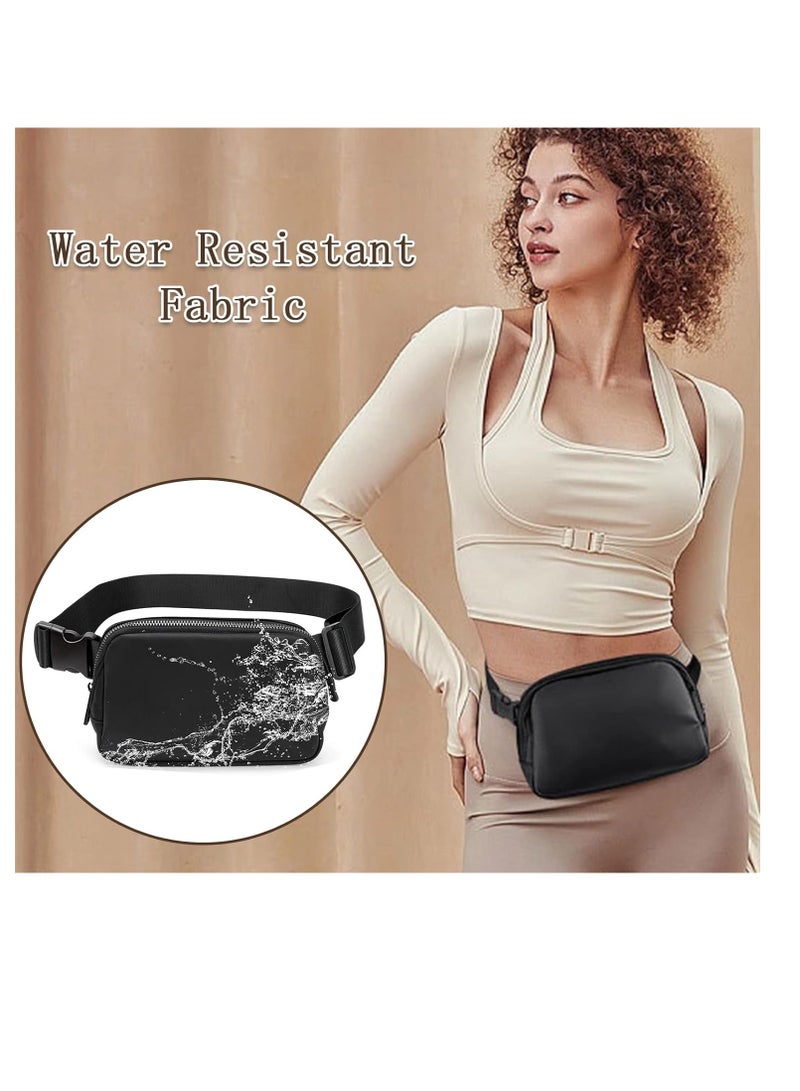 Belt Bag Fanny Pack Crossbody Bag for Women Men, Small Waist Pack for Running, Mini Waist Pouch Waist Bag with Adjustable Strap for Walking Hiking Workout Sports Casual Travel (Black)  - Image 4