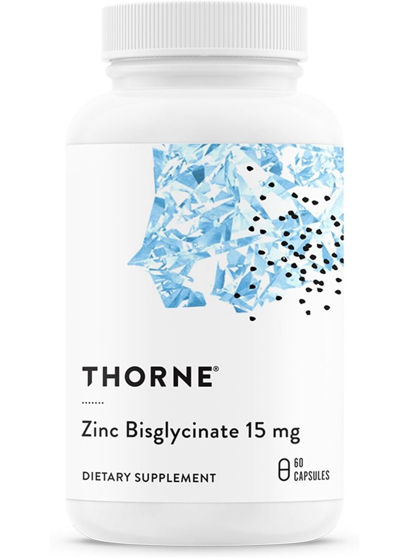 Thorne Zinc Bisglycinate 15 mg - Dietary Supplement - 60 Capsules - Image 1