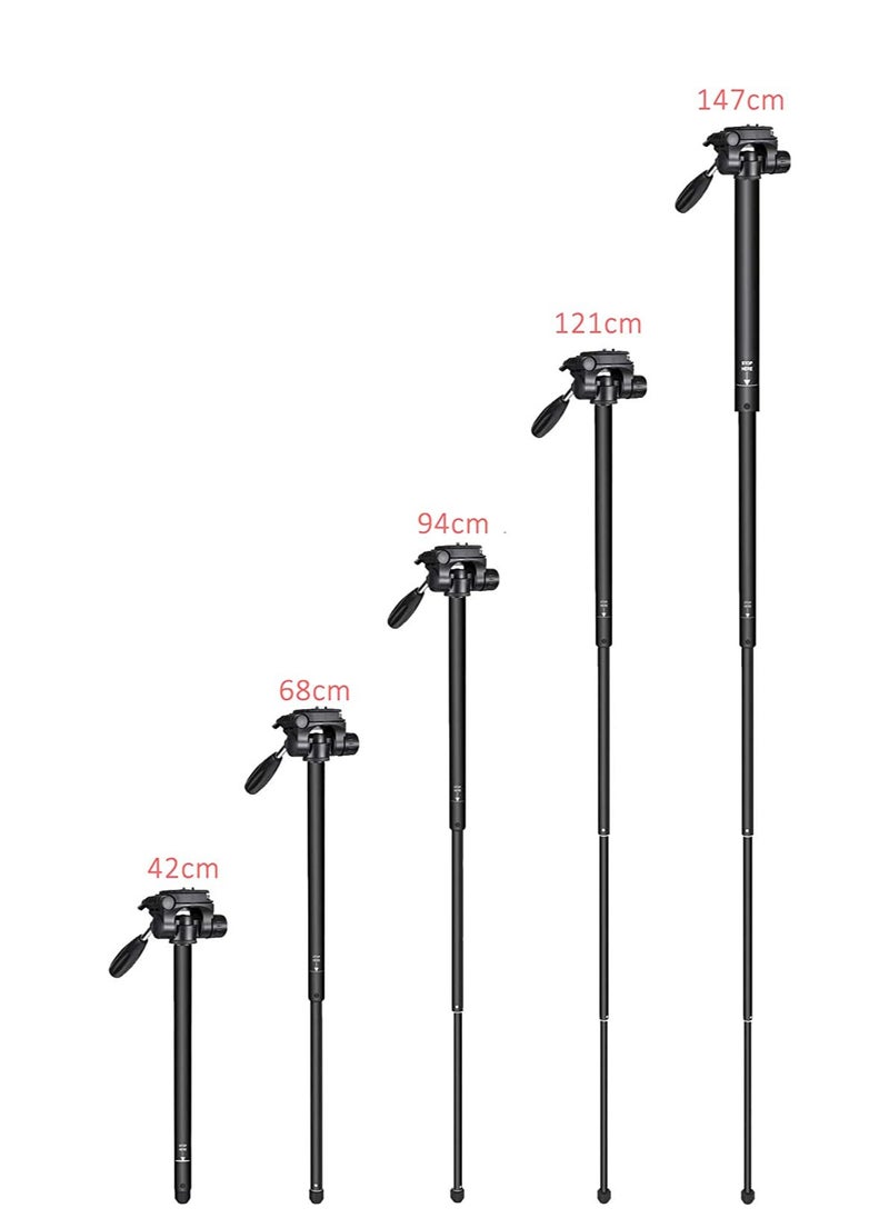 Coopic - COOPIC T800 II 2-in-1 Photography Tripod Monopod Stand Aluminum Alloy 3-Way Swivel Pan Head 165cm Maximum Height 4kg Load Capacity with Carrying Bag for DSLR Cameras Camcorders - Image 1