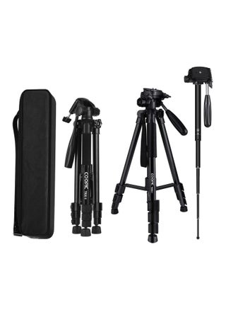 COOPIC T800 II 2-in-1 Photography Tripod Monopod Stand Aluminum Alloy 3-Way Swivel Pan Head 165cm Maximum Height 4kg Load Capacity with Carrying Bag for DSLR Cameras Camcorders - pzsku/Z91704462B31B44F5930EZ/45/1746716663/28161e88-e01f-468d-af3d-edf13f3a29fa