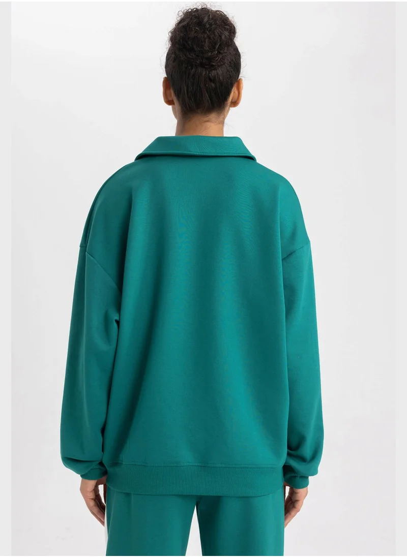 DeFacto Essential Polo Sweatshirt