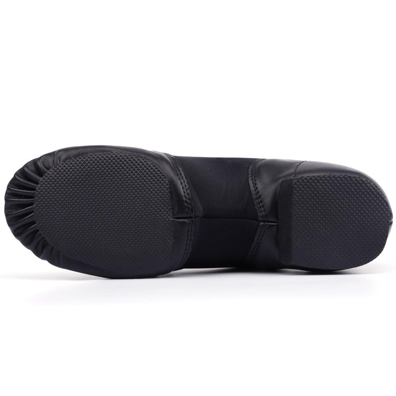 Linodes Unisex 006 PU Leather Upper Slip-on Jazz Shoe for Women and Men's Dance Shoes-Black 4M - Image 3