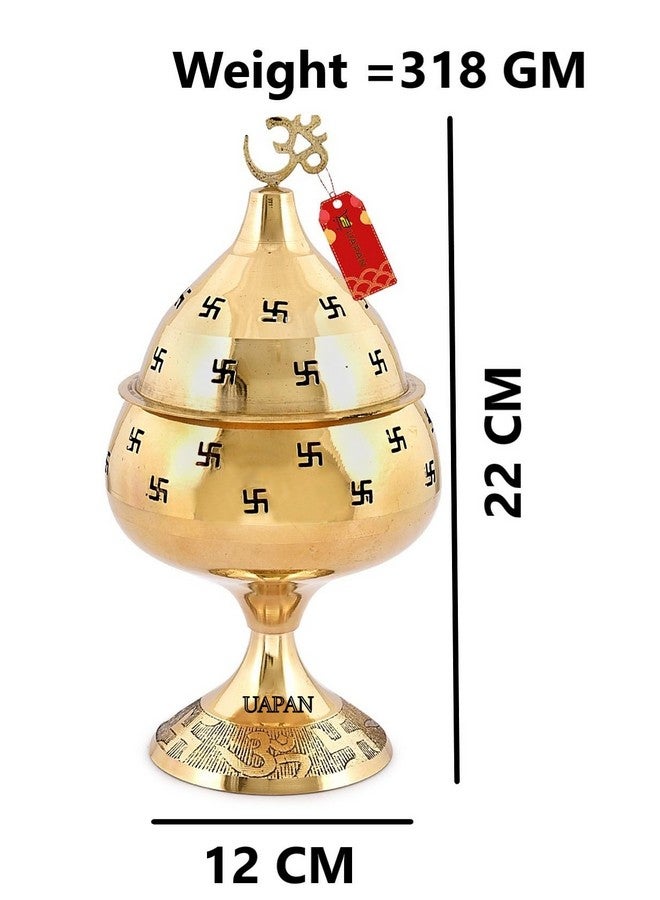 UAPAN akhand Jyoti Akhand Diya Decorative Brass Latern (9 Inch) - Image 2