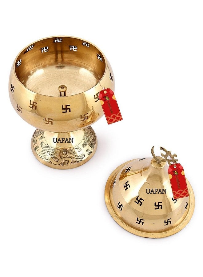 UAPAN akhand Jyoti Akhand Diya Decorative Brass Latern (9 Inch) - Image 4