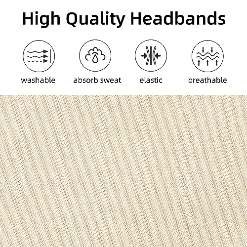 TERSE Headbands for Women Wide Non Slip Boho Head Bands Soft Elastic Thick Hairbands Fashion Workout Yoga Hair Accessories, 6 Pack - Image 4